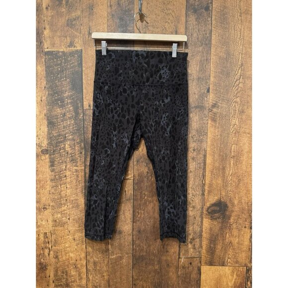 Lululemon Align High-Rise Crop 21" Cheetah Camo Deep Coal Multi Sz 10 EUC - Picture 2 of 6